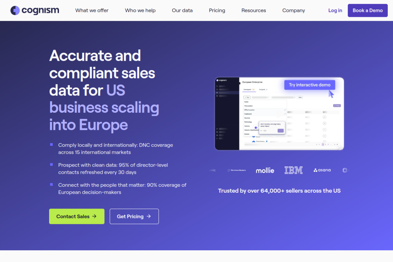 Cognism website screenshot
