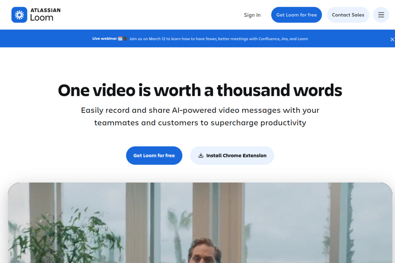 Loom website screenshot