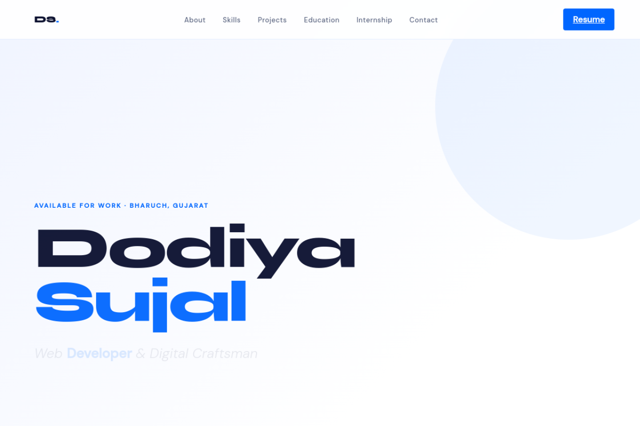Dodiya Sujal Portfolio