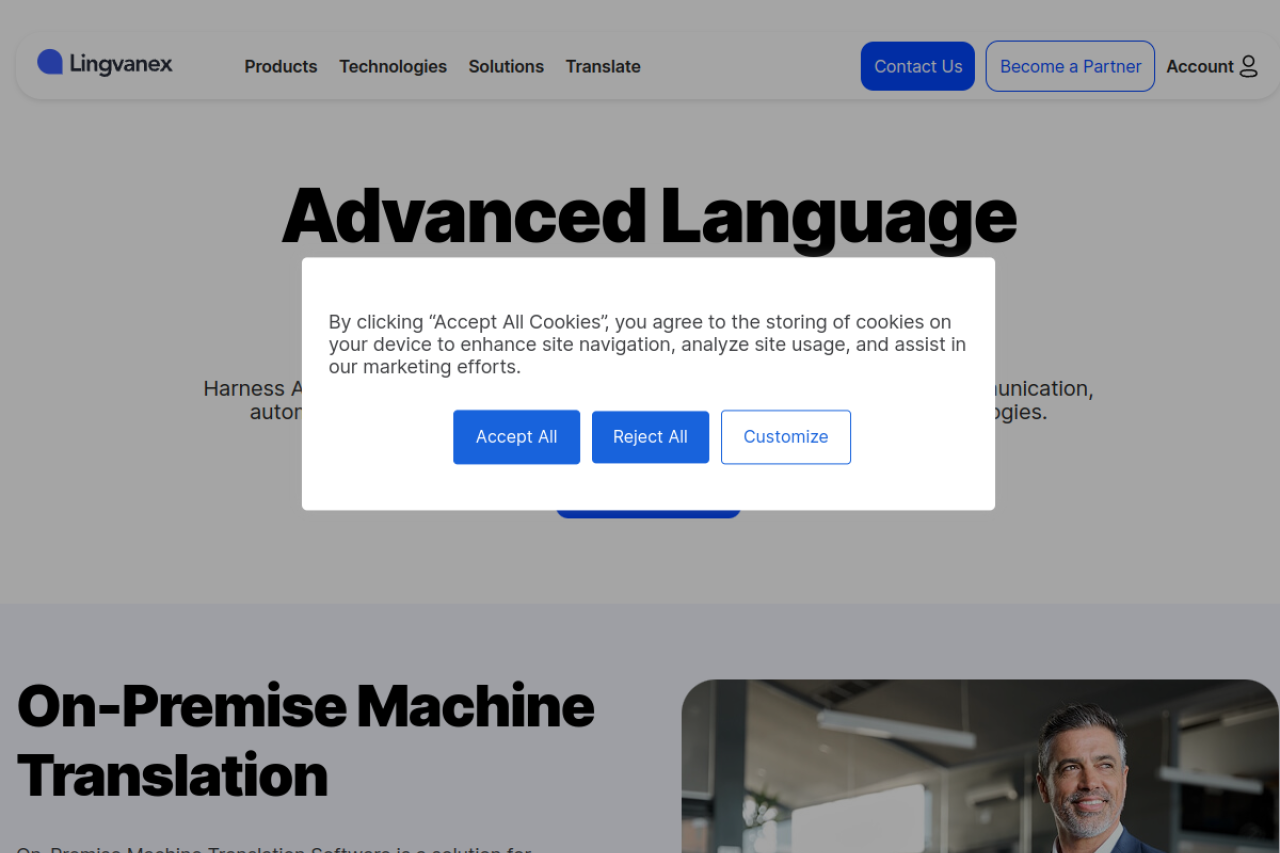 Lingvanex website screenshot
