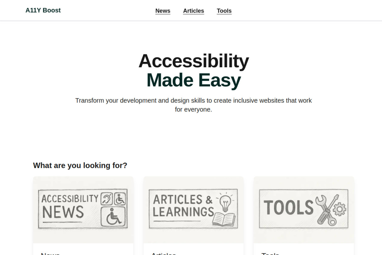 A11yboost website screenshot