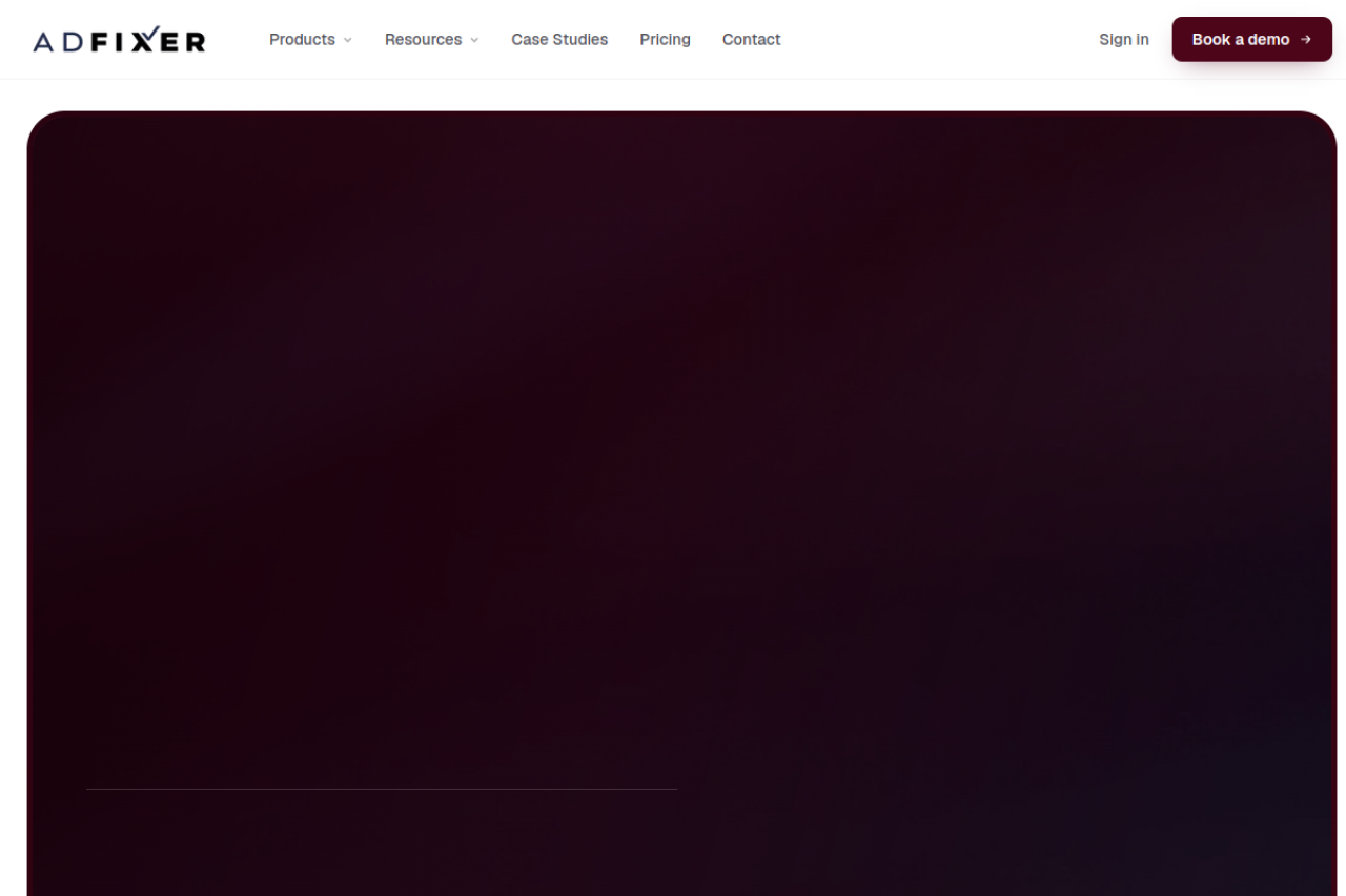 Adfixer website screenshot