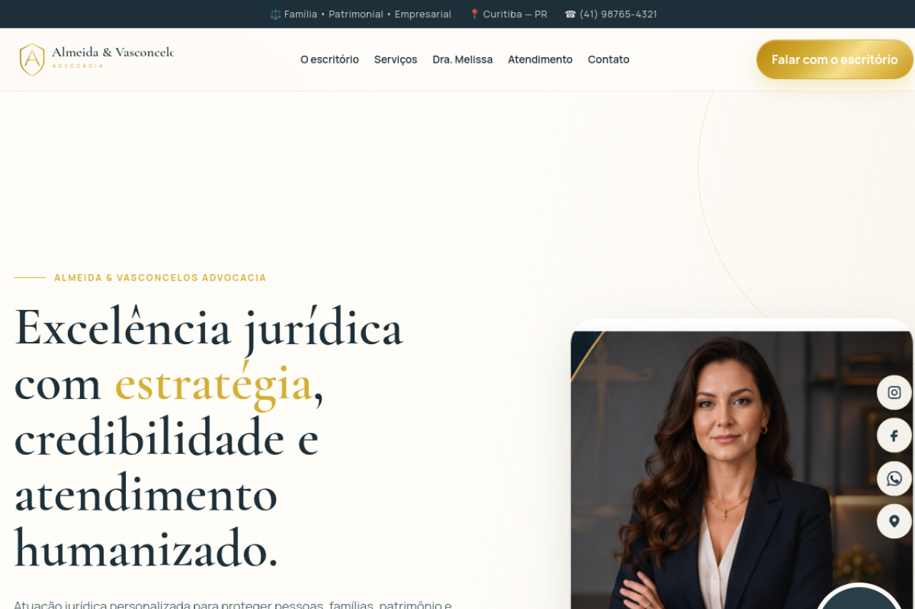 Pré-visualização do site Advocacia Estratégica