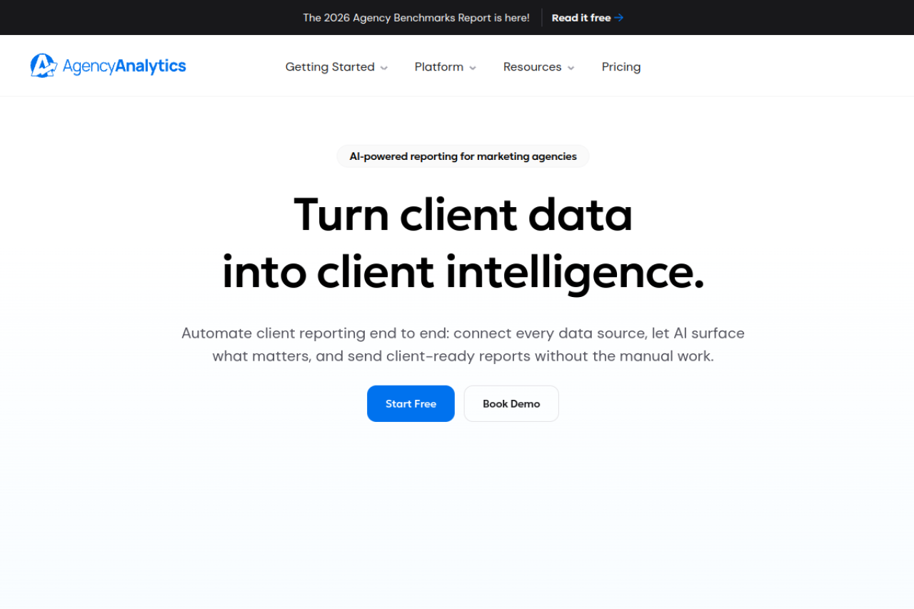 AgencyAnalytics homepage screenshot