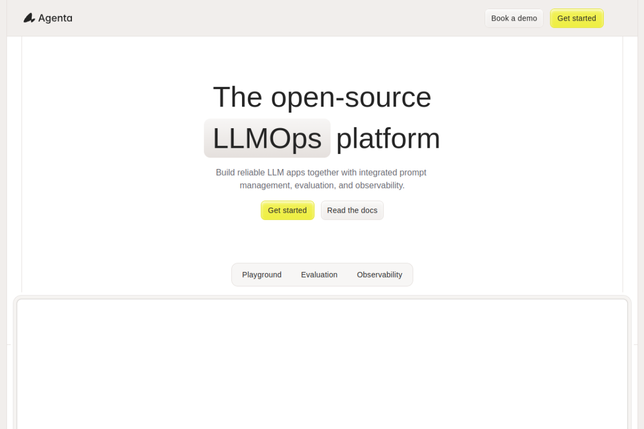 Agenta website screenshot