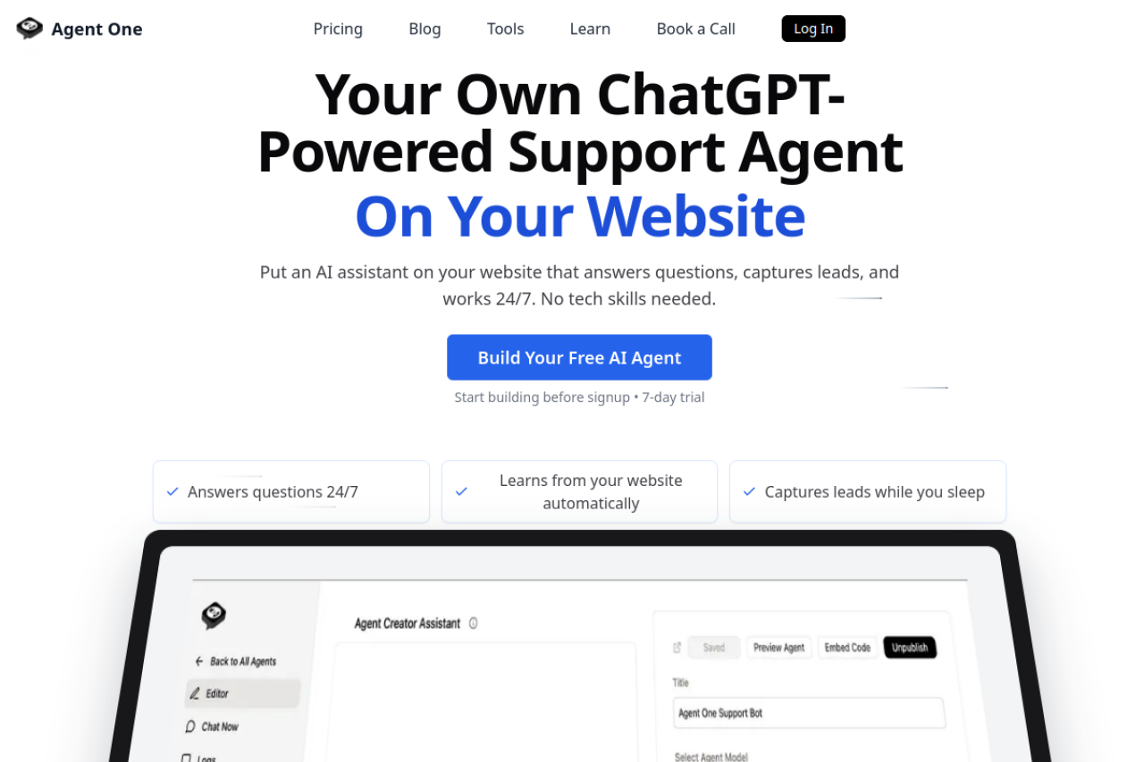 Agent One website screenshot