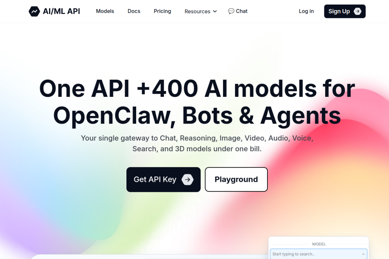 AI/ML API website screenshot