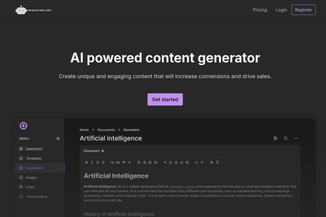 Aipakistani website screenshot
