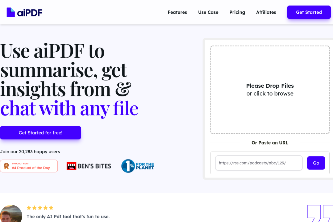 aiPDF website screenshot