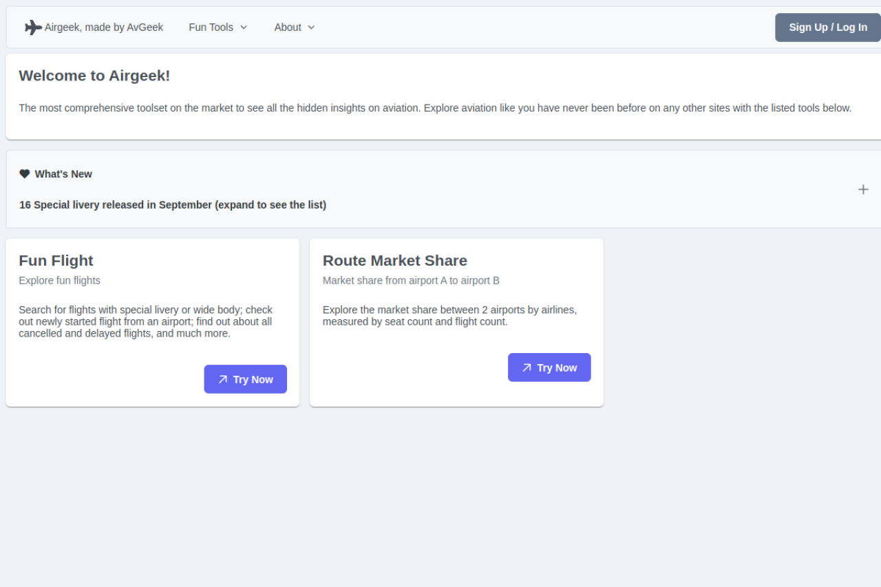Airgeek website screenshot