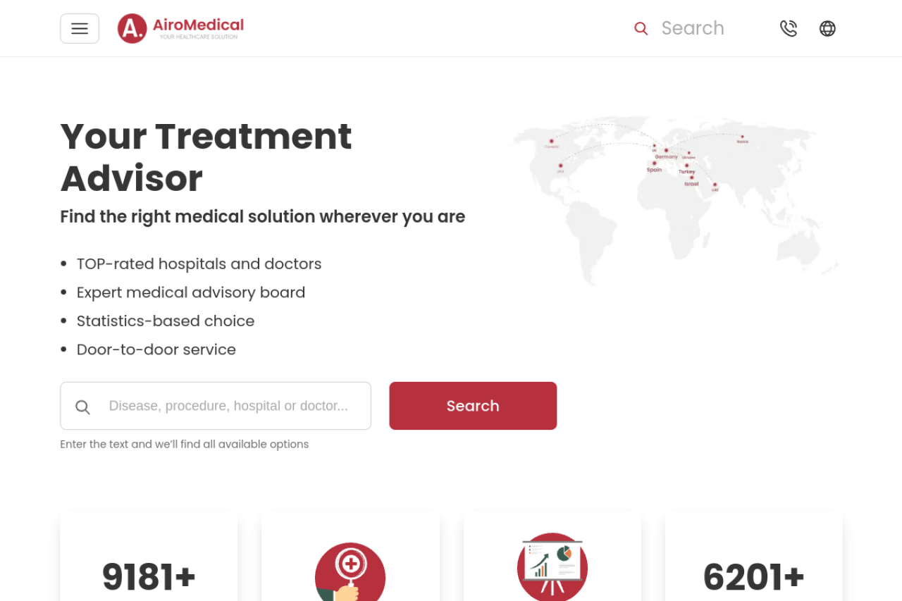Airomedical website screenshot