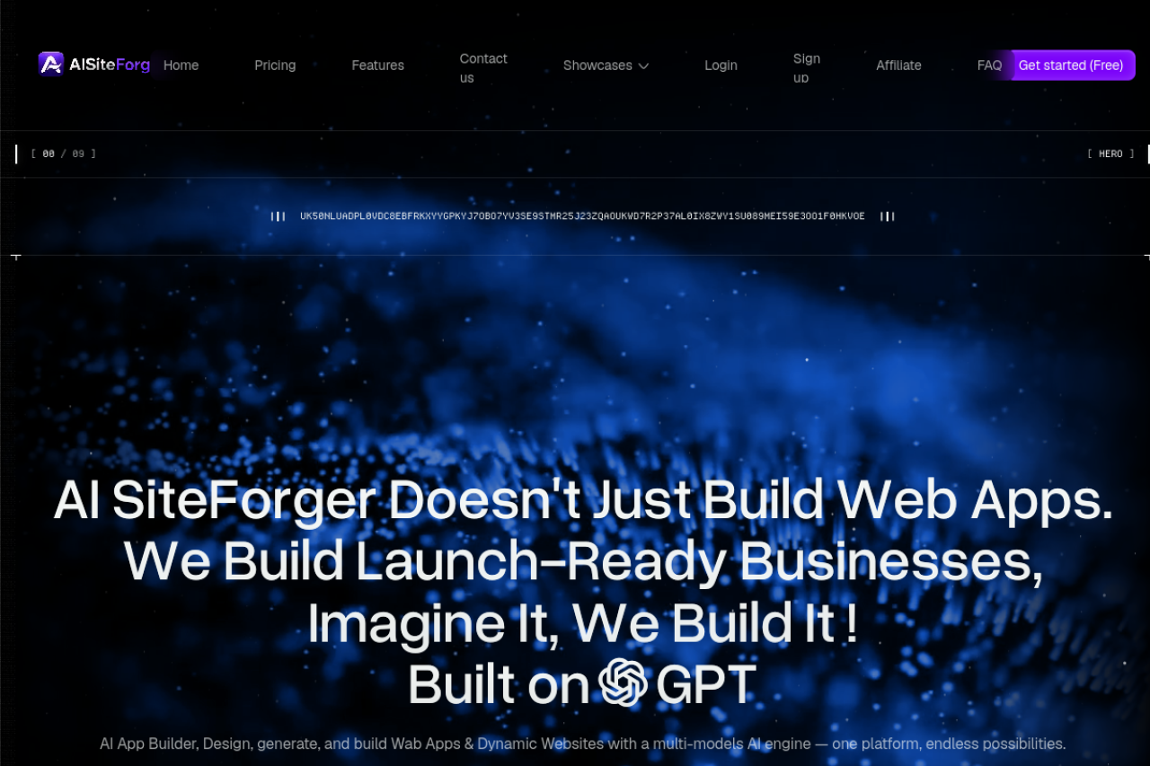 AiSiteForger website screenshot