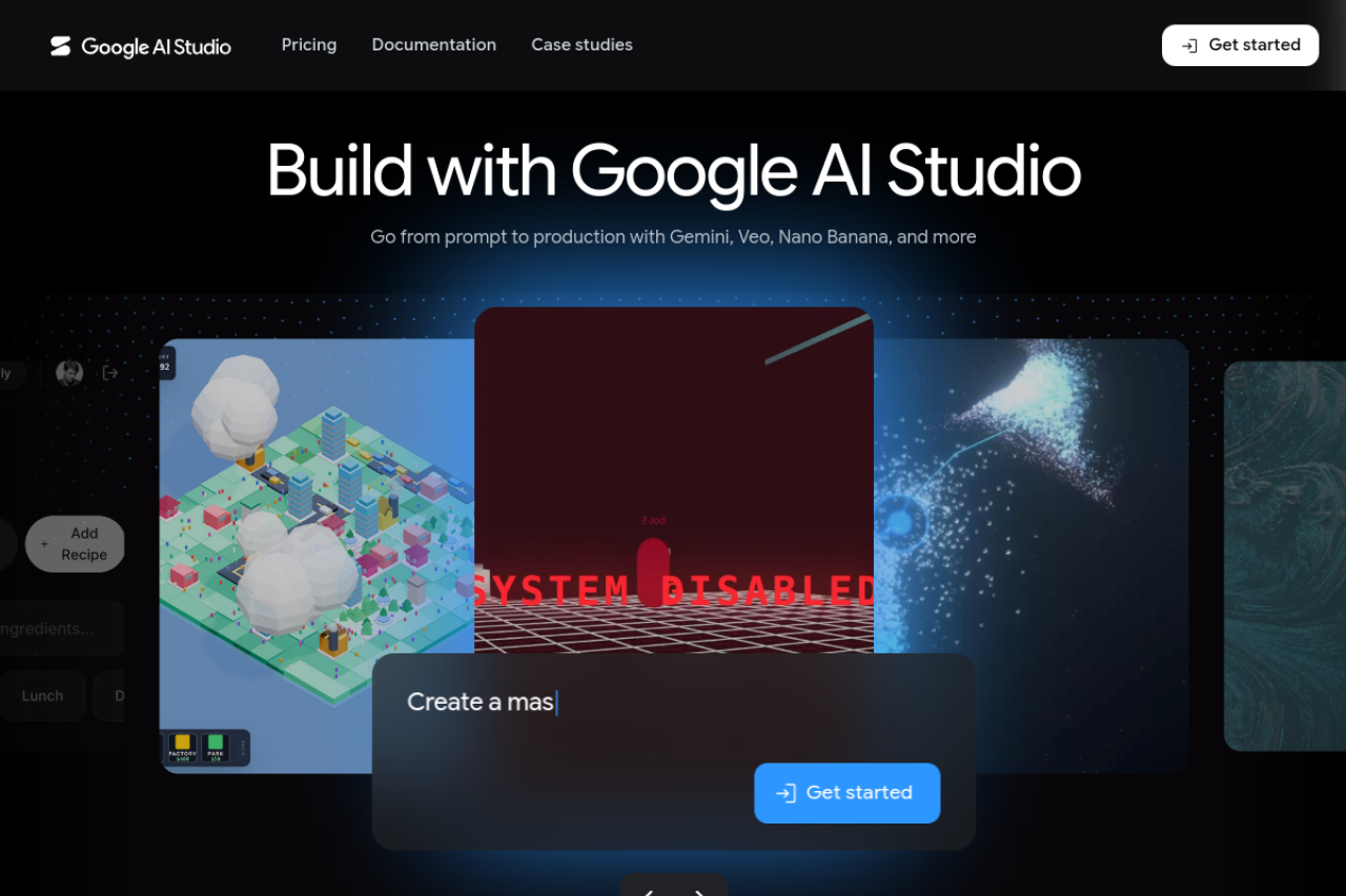 Google AI Studio website screenshot
