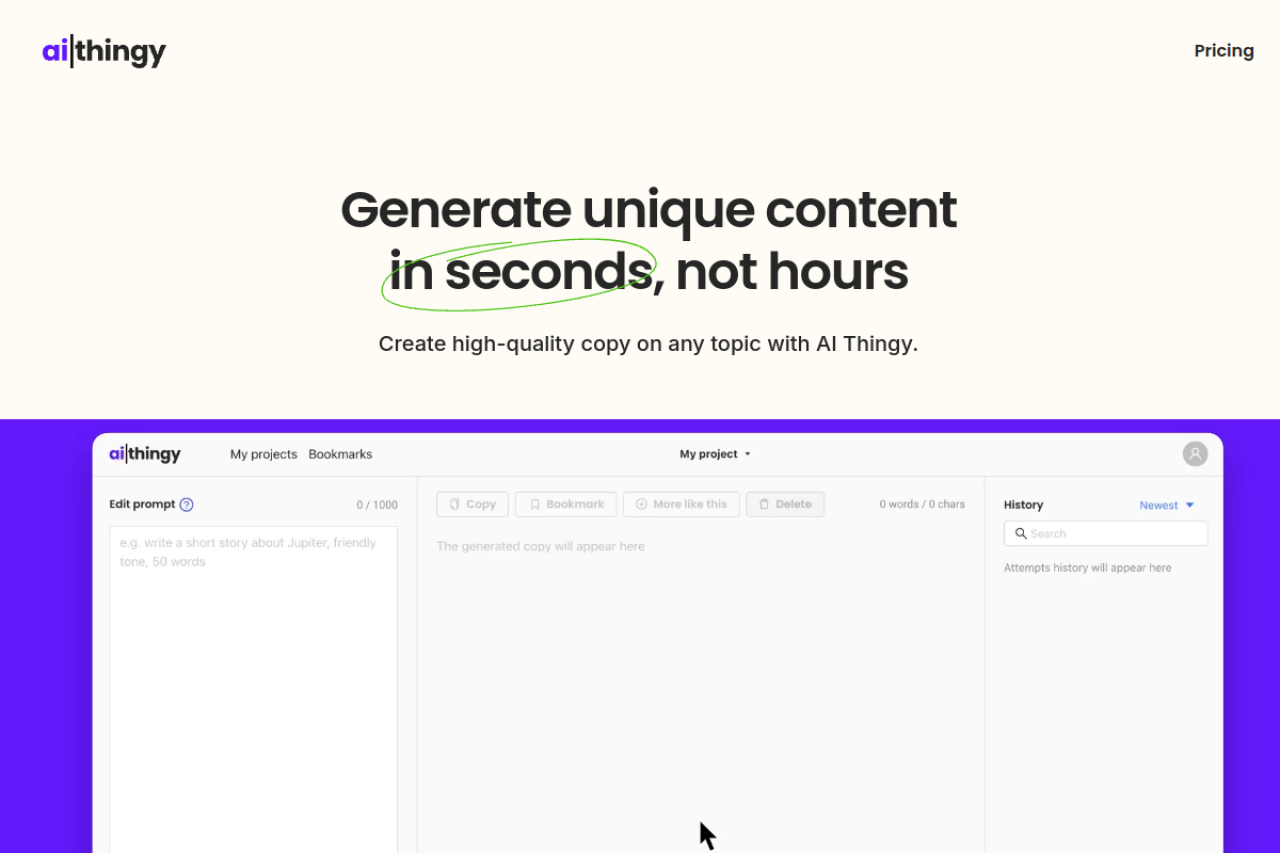 Ai Thingy website screenshot