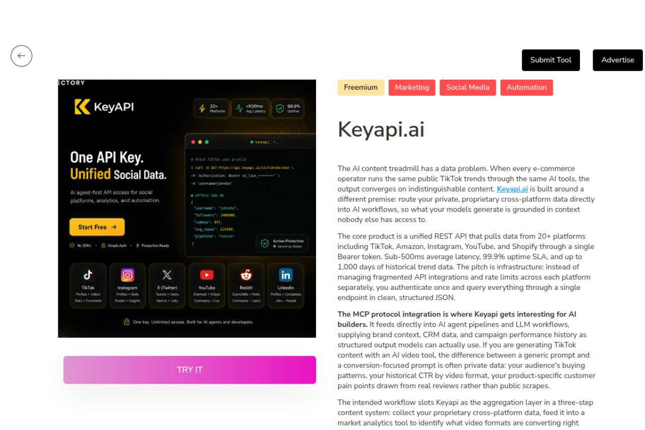 Keyapi_ai website screenshot