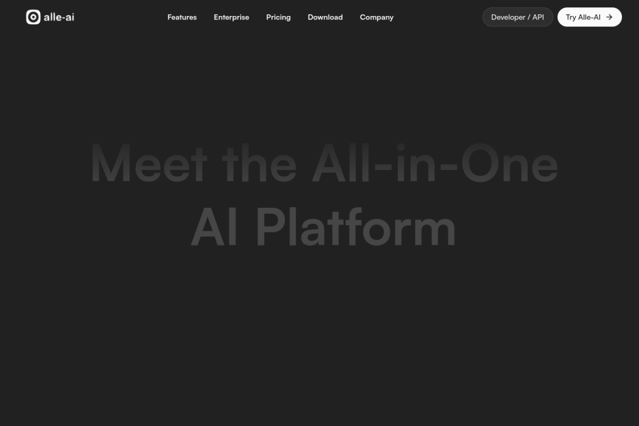 Alle Ai website screenshot
