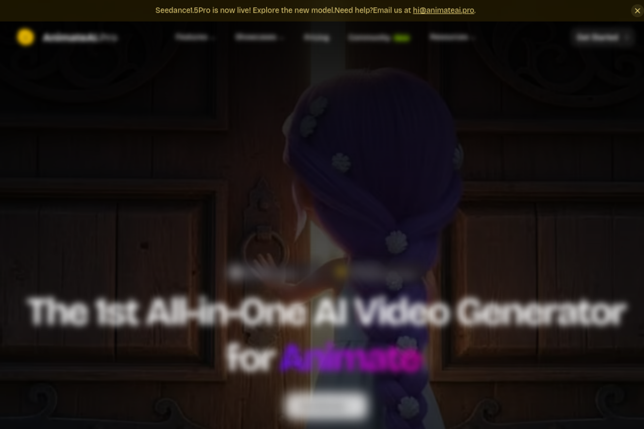 Animate Ai website screenshot
