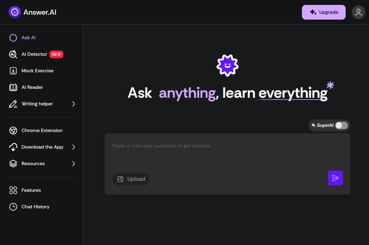Answer Ai 1 website screenshot