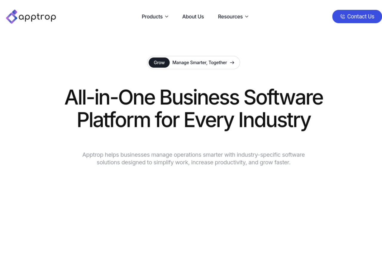 Apptrop website screenshot