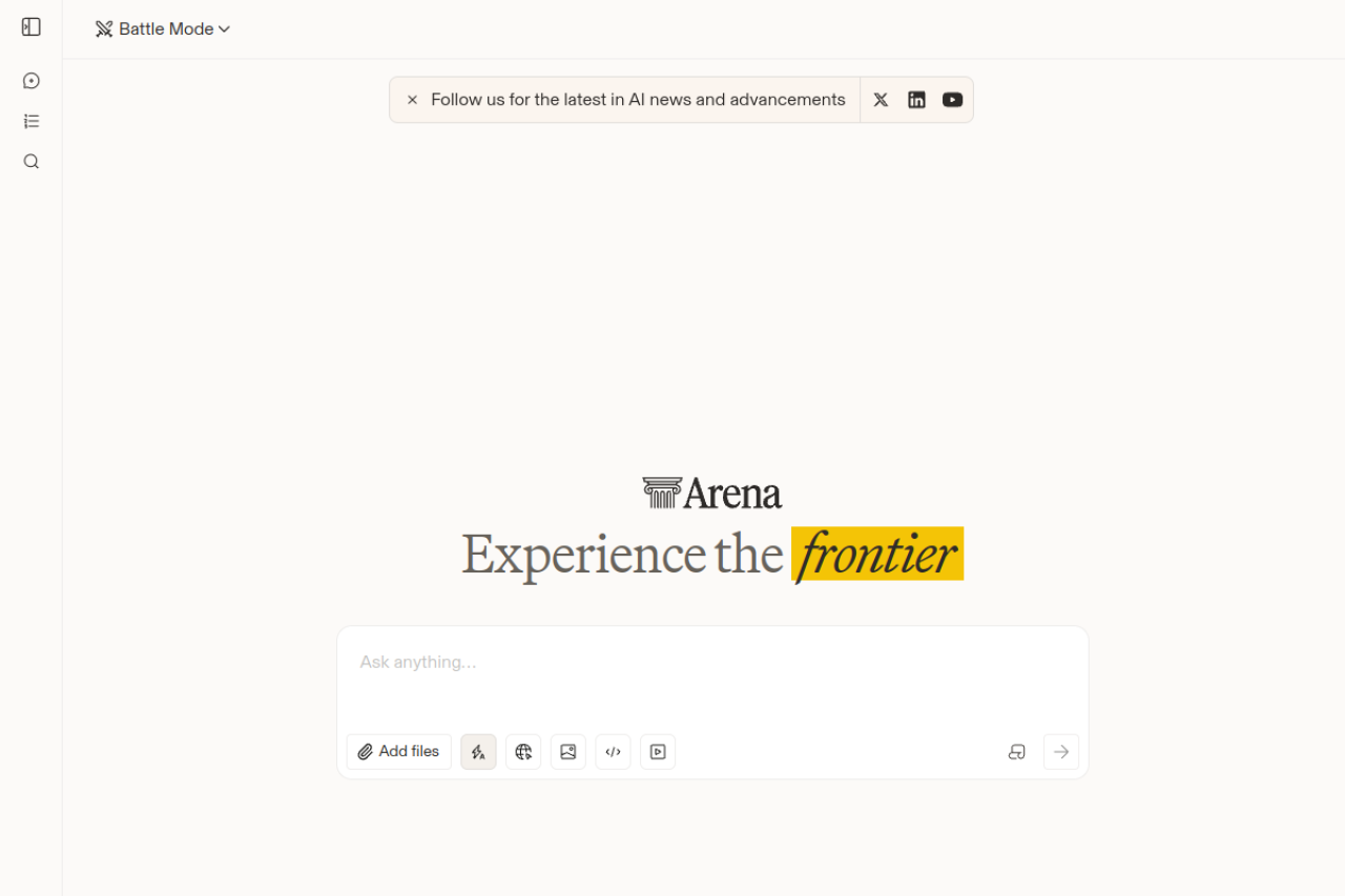 Arena website screenshot