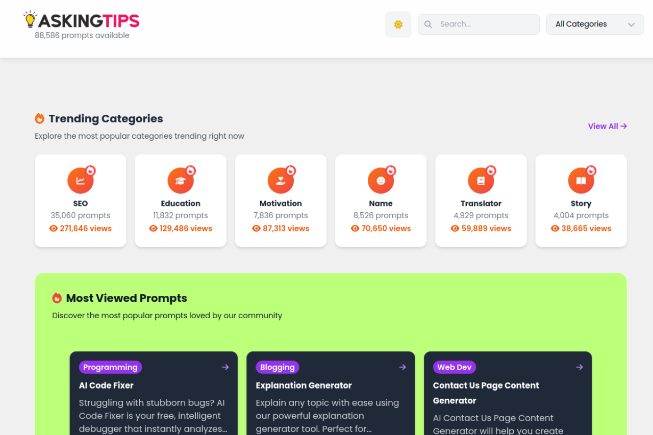 Askingtips website screenshot