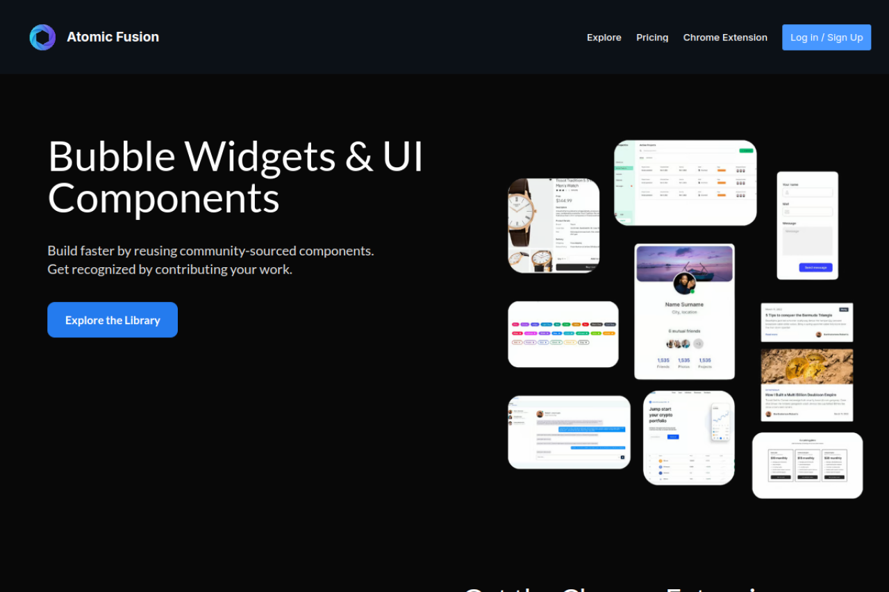 Atomic Fusion Ai Copy For Bubble Pages website screenshot