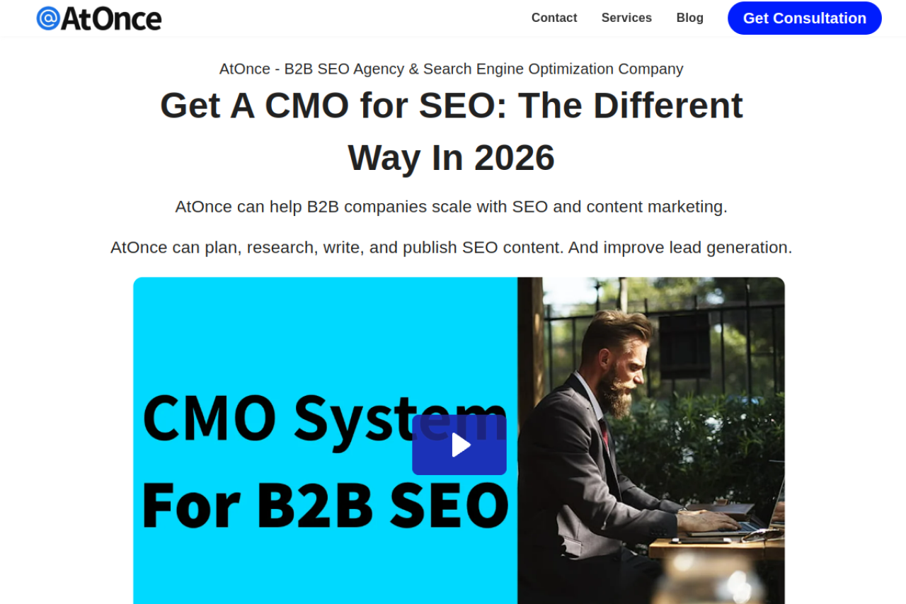 Atonce website screenshot