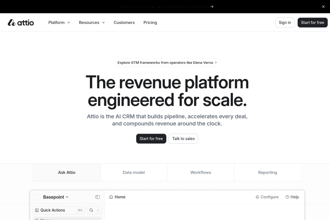 Attio website screenshot