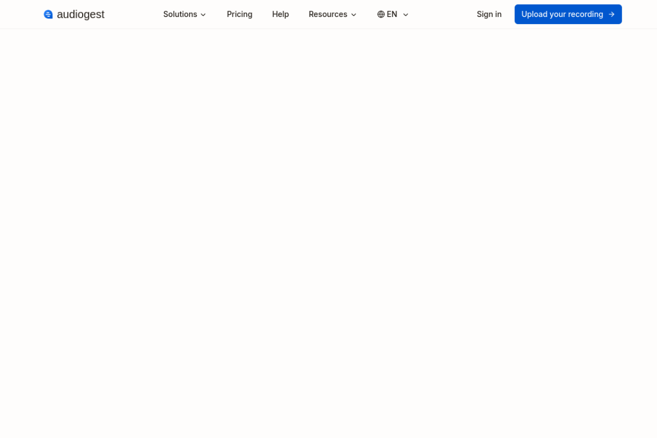 Audiogest App website screenshot