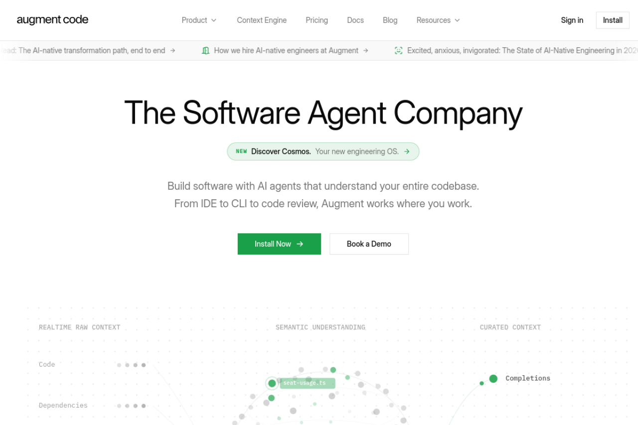 Augment Code website screenshot
