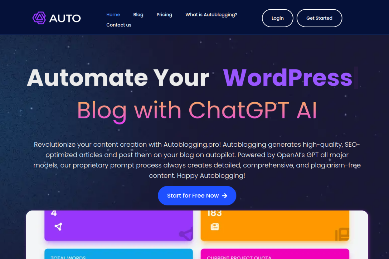 AutoBlogging Pro website screenshot