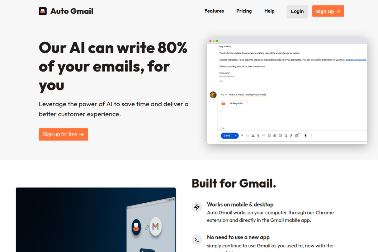 Auto Gmail Chatgpt For Email website screenshot