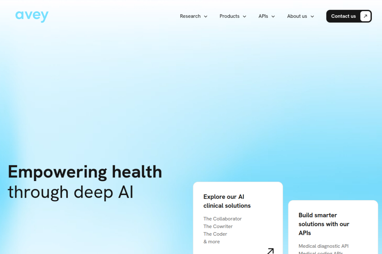 Avey website screenshot