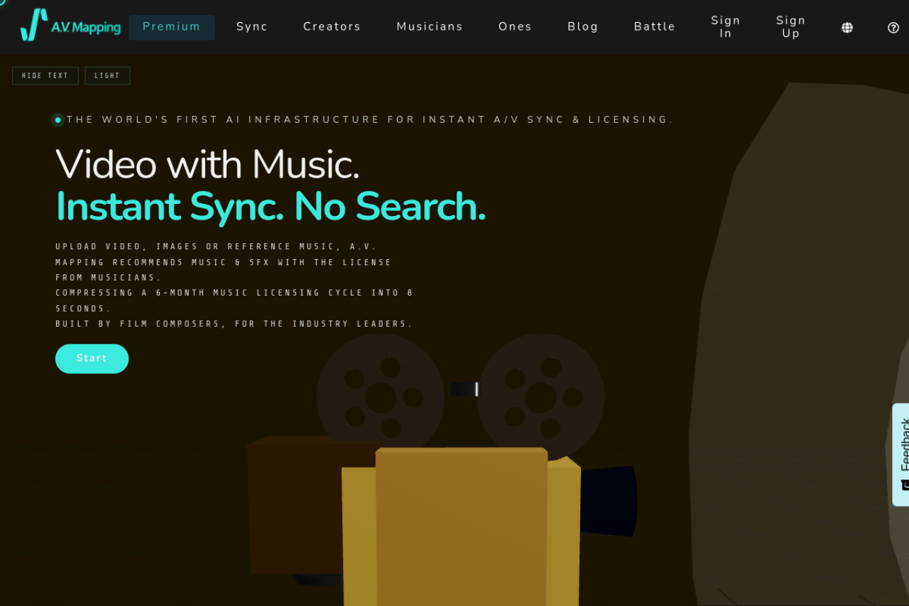 A V Mapping website screenshot
