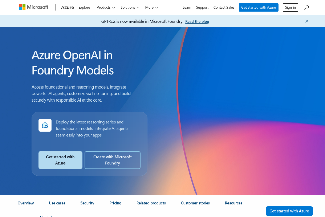 Azure OpenAI website screenshot