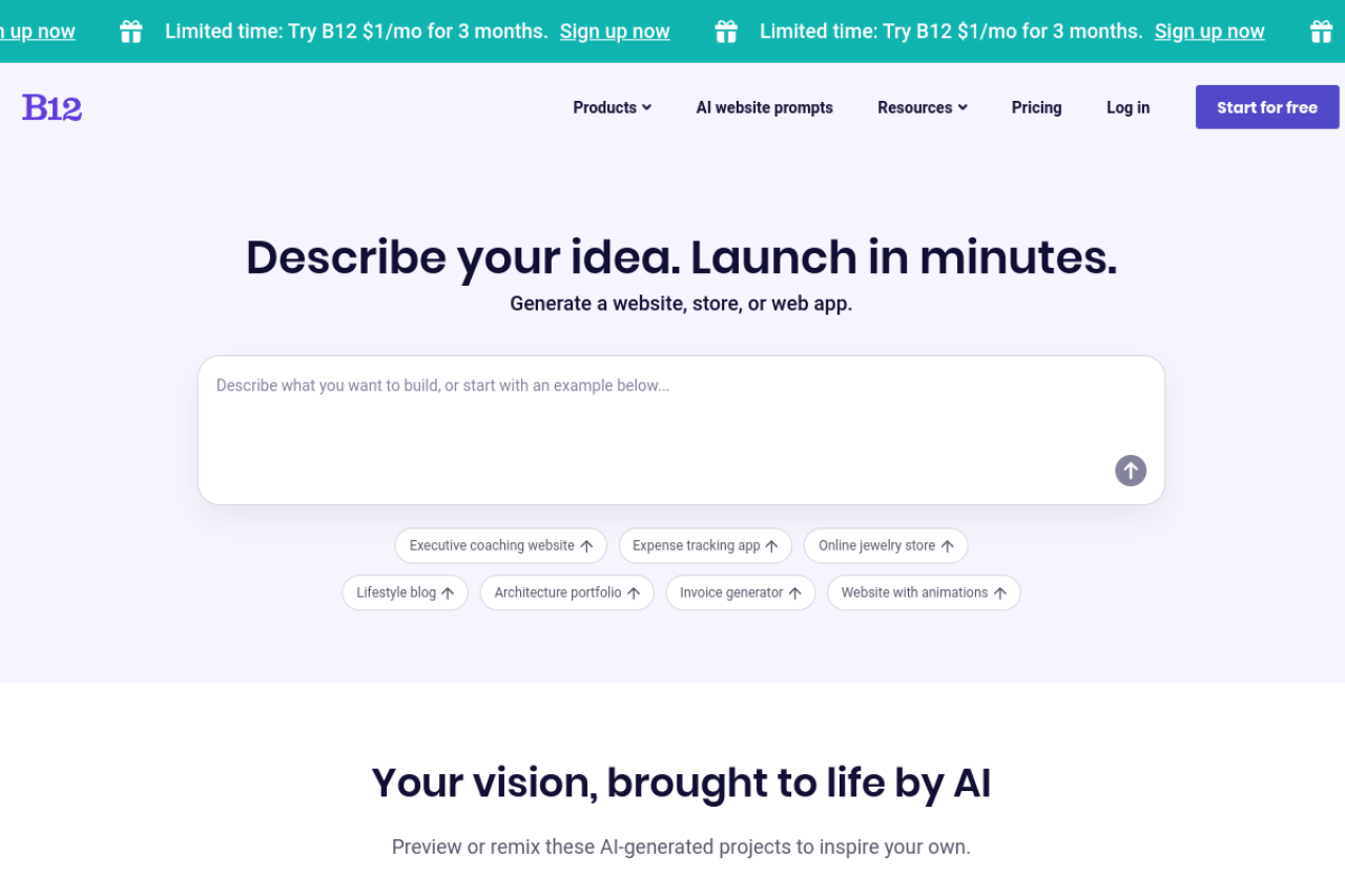 B12 Io website screenshot