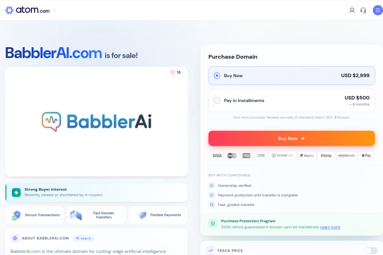 BabblerAI website screenshot