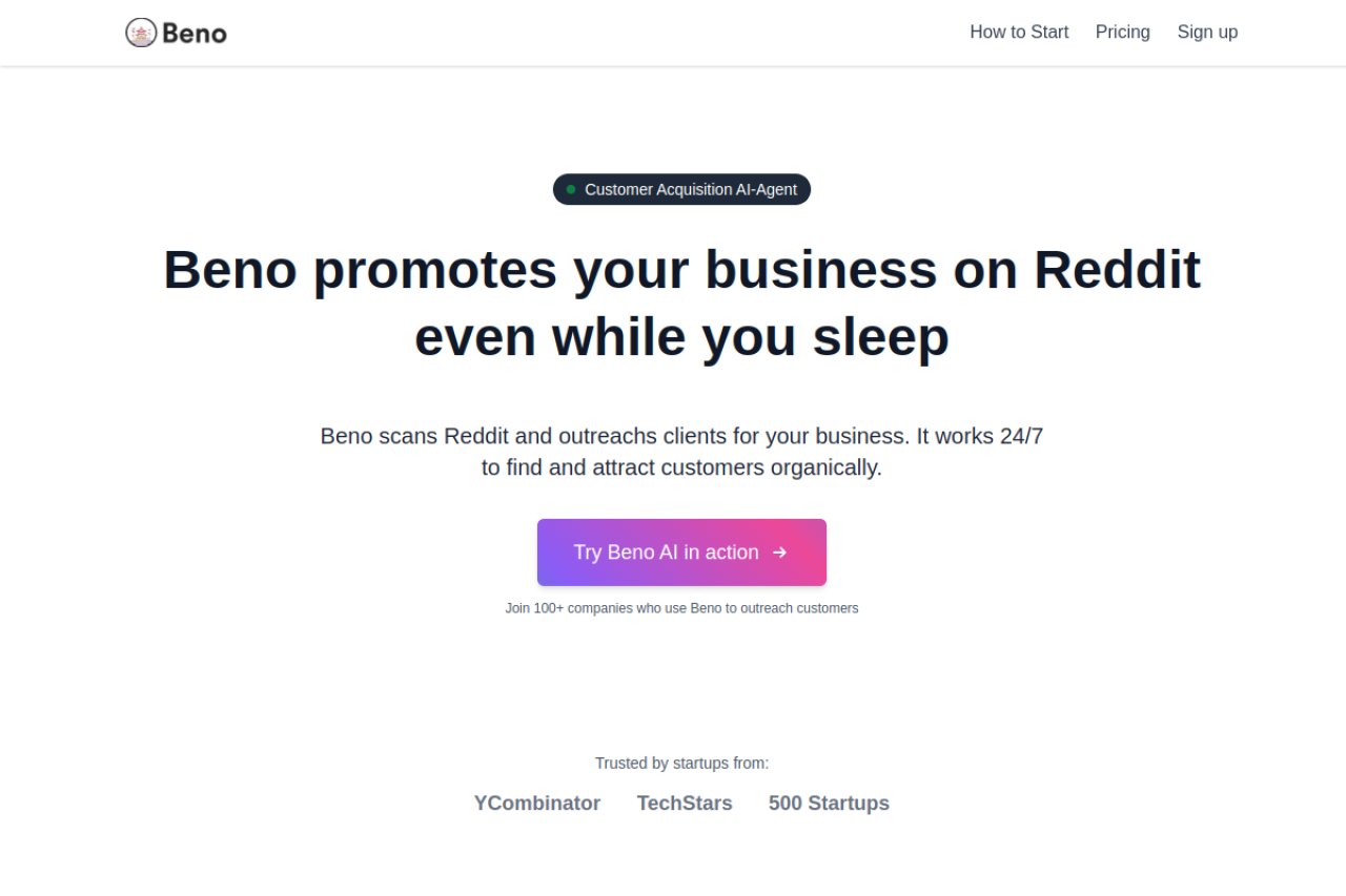 Beno website screenshot