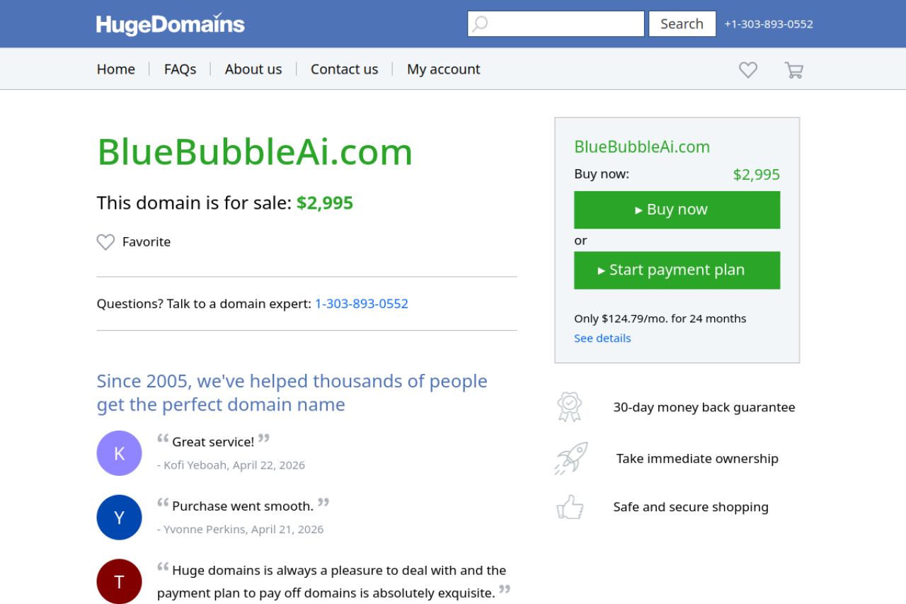 Bluebubble Ai website screenshot