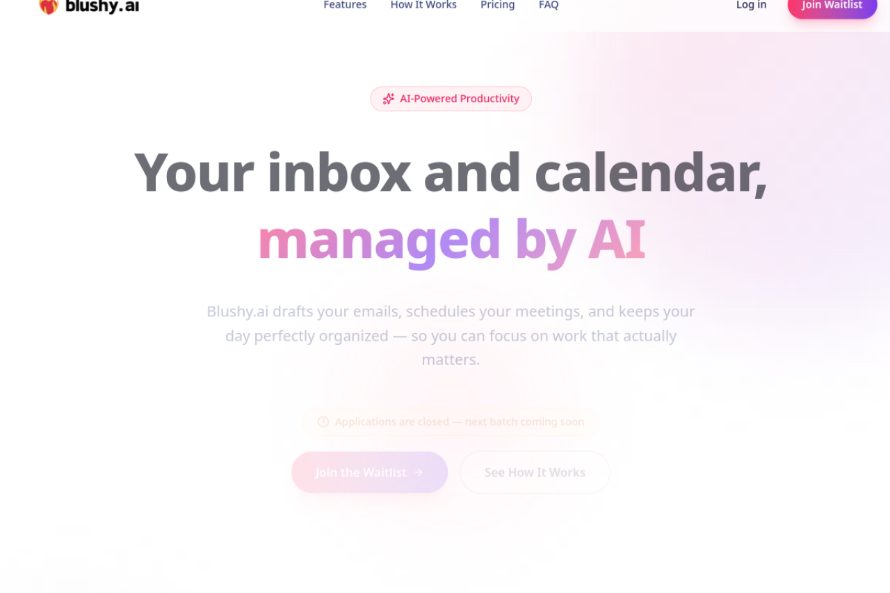 Blushy Ai website screenshot