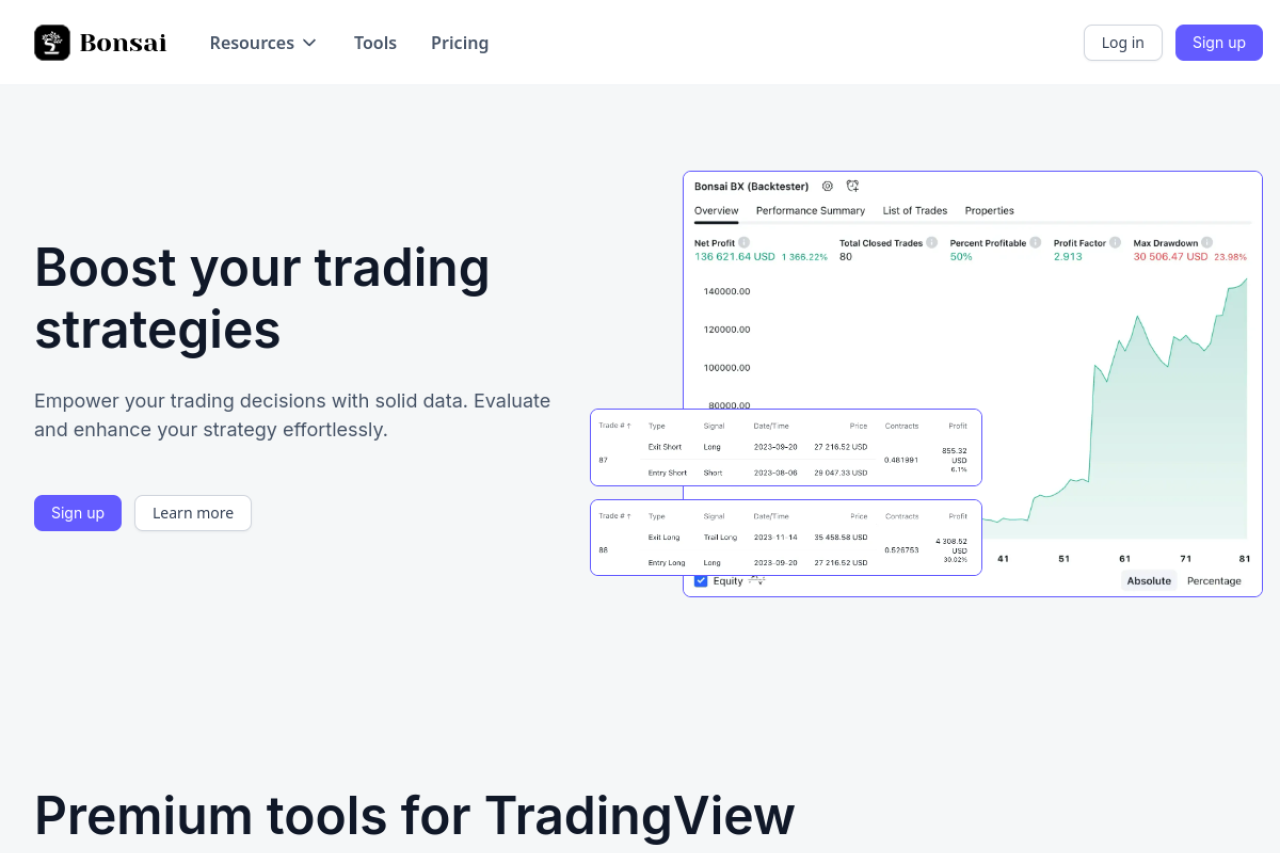 Bonsai Trade website screenshot