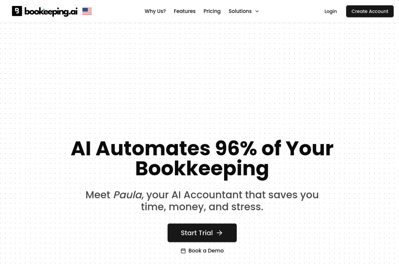 Ai Bookkeeping website screenshot