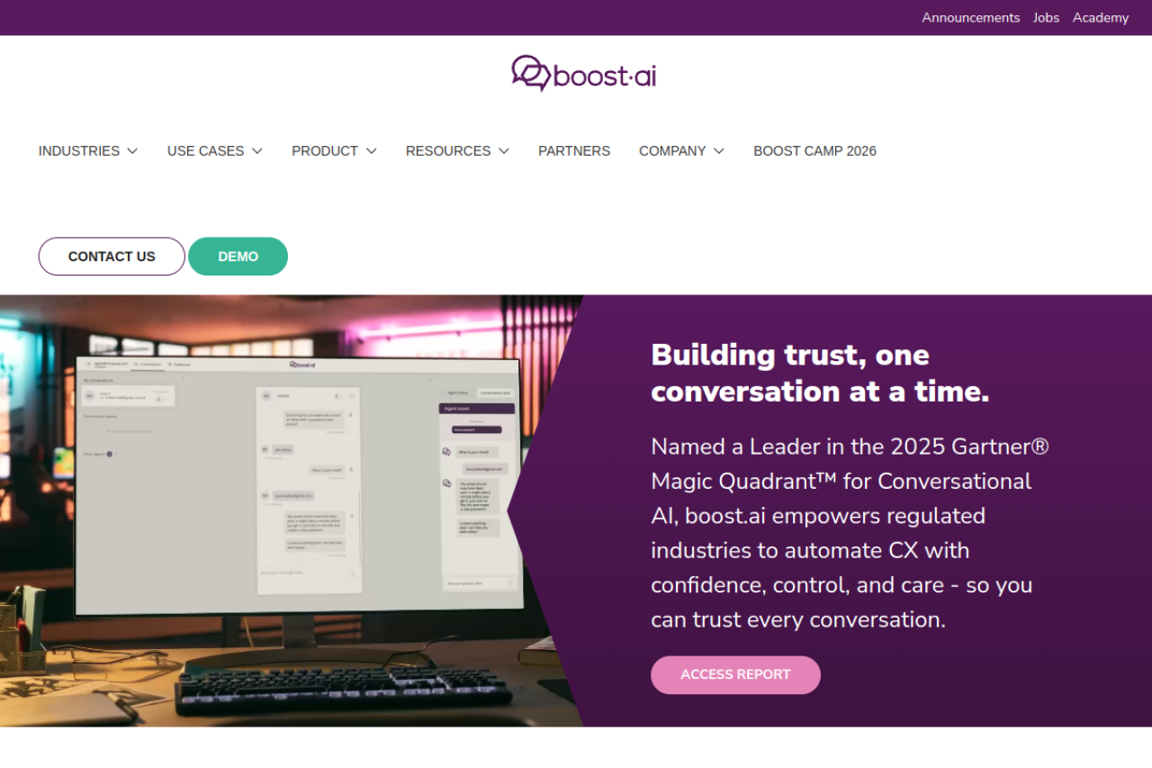 Boost AI website screenshot