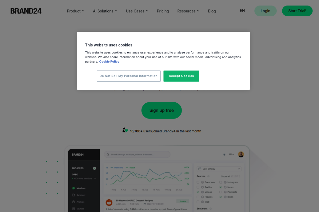 Brand24 website screenshot