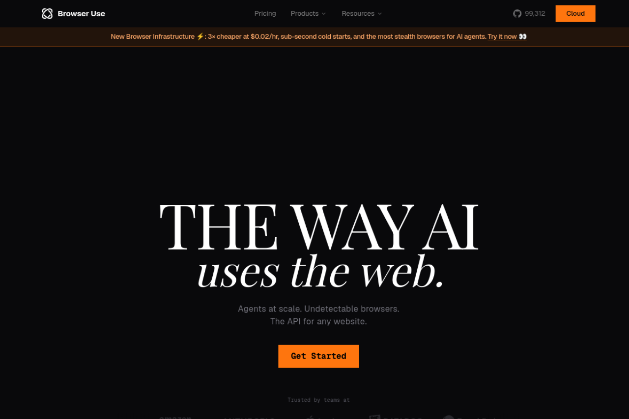 Browser Use website screenshot