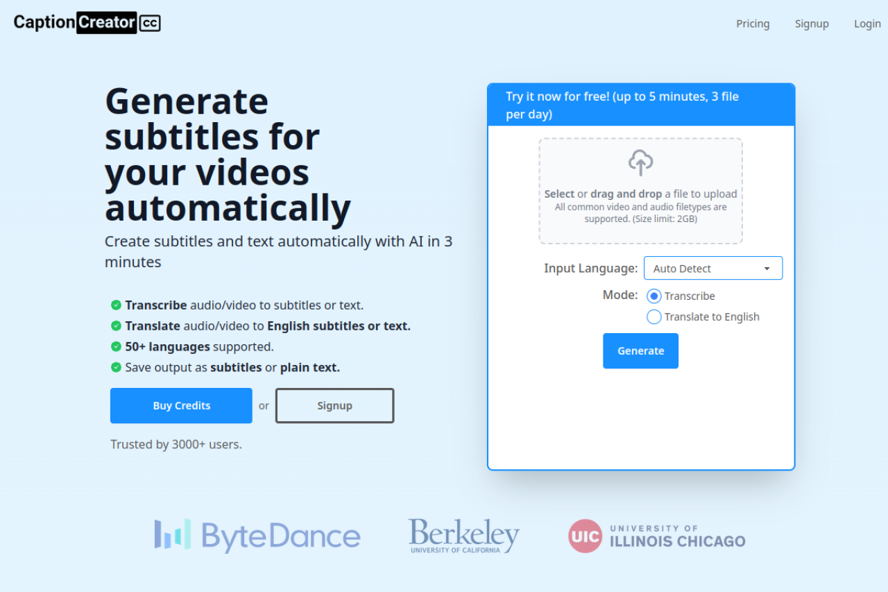 Captioncreator Cc website screenshot