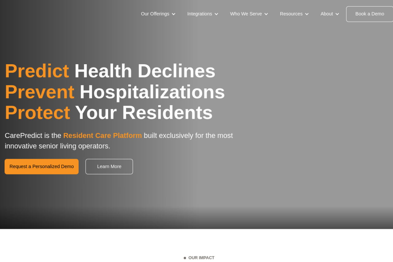 Carepredict Com website screenshot