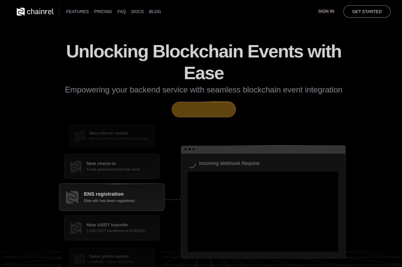 Chainrel website screenshot