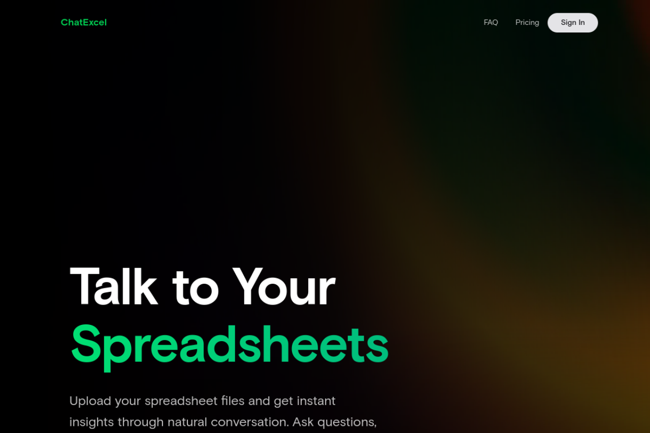 ChatExcel website screenshot
