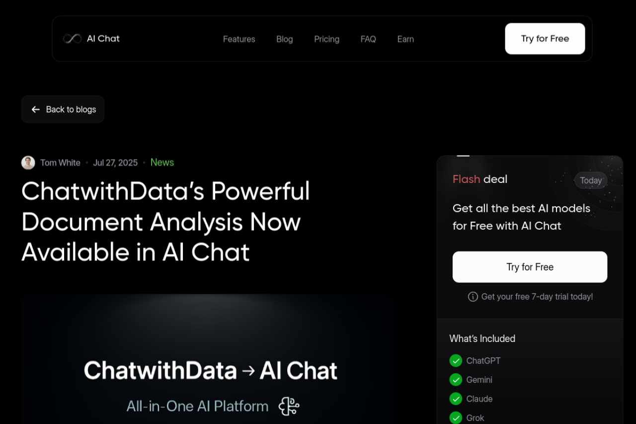 Chatwithdata Ai website screenshot